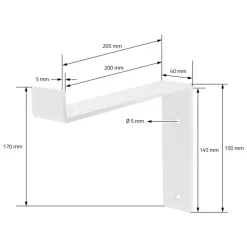 2er Set Wandkonsole Regalhalterung 2x 200 x 145 mm Weiß aus Stahl ML-Design