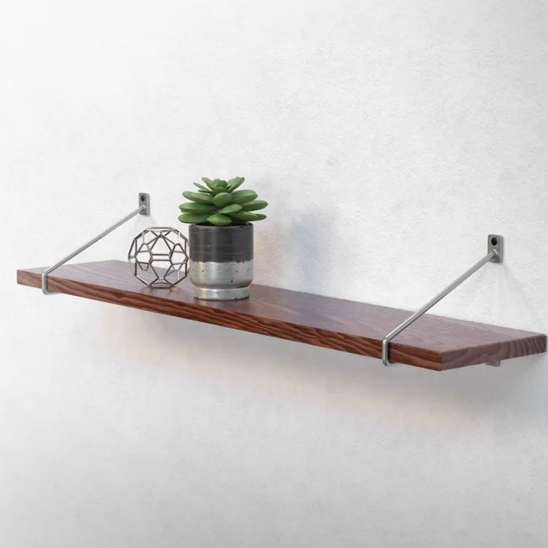 2er Set Wandkonsole Regalhalterung 2x 220 x 180 mm Grau aus Stahl ML-Design