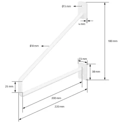 2er Set Wandkonsole Regalhalterung 2x 220 x 180 mm Weiß aus Stahl ML-Design