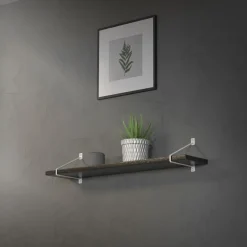 2er Set Wandkonsole Regalhalterung 2x 220 x 180 mm Weiß aus Stahl ML-Design