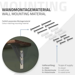 2er Set Wandkonsole Regalhalterung 2x 240 x 240 mm Silber aus Aluminium ML-Design
