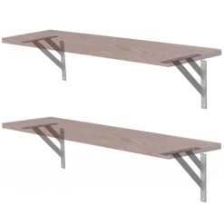 2er Set Wandkonsole Regalhalterung 2x 240 x 240 mm Silber aus Aluminium ML-Design