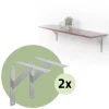 2er Set Wandkonsole Regalhalterung 2x 240 x 240 mm Silber aus Aluminium ML-Design