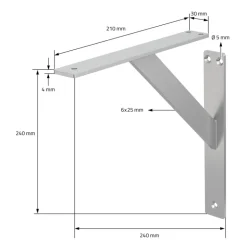 2er Set Wandkonsole Regalhalterung 2x 240 x 240 mm Silber aus Aluminium ML-Design
