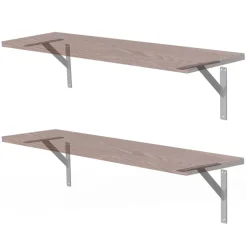 2er Set Wandkonsole Regalhalterung 2x 240 x 240 mm Silber aus Aluminium ML-Design
