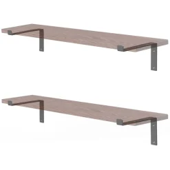 2er Set Wandkonsole Regalhalterung 2x 250 x 145 mm Grau aus Stahl ML-Design
