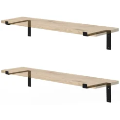 2er Set Wandkonsole Regalhalterung 2x 250 x 145 mm Schwarz aus Stahl ML-Design