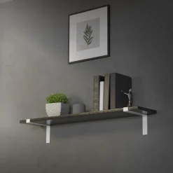2er Set Wandkonsole Regalhalterung 2x 250 x 145 mm Weiß aus Stahl ML-Design