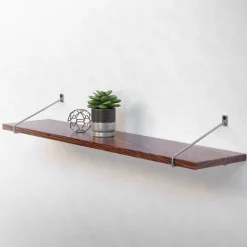 2er Set Wandkonsole Regalhalterung 2x 265 x 180 mm Grau aus Stahl ML-Design