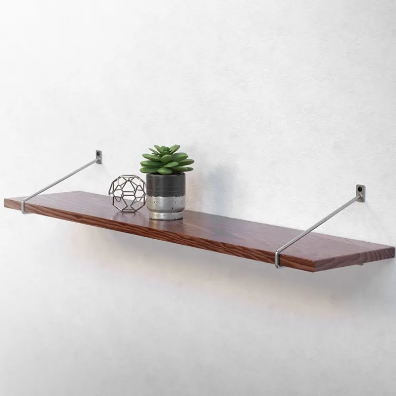 2er Set Wandkonsole Regalhalterung 2x 265 x 180 mm Grau aus Stahl ML-Design