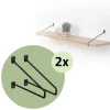 2er Set Wandkonsole Regalhalterung 2x 265 x180 mm Schwarz aus Stahl ML-Design