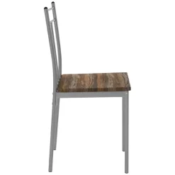 Essgruppe für 4 Personen 5-teilig mit Esstisch und 4 Stühlen Braun aus Holz ML-Design