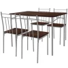 Essgruppe für 4 Personen 5-teilig mit Esstisch und 4 Stühlen Dunkelbraun aus Holz ML-Design