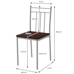 Essgruppe für 4 Personen 5-teilig mit Esstisch und 4 Stühlen Dunkelbraun aus Holz ML-Design