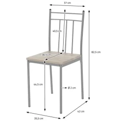 Essgruppe für 4 Personen 5-teilig mit Esstisch und 4 Stühlen Eiche hell aus Holz ML-Design