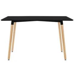 Esstisch aus Holz 120x70 cm Matt Schwarz Esszimmertisch für 4-6 Personen ML-Design