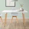 Esstisch aus Holz 120x70 cm Matt Weiß Esszimmertisch für 4-6 Personen ML-Design