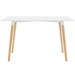 Esstisch aus Holz 120x70 cm Matt Weiß Esszimmertisch für 4-6 Personen ML-Design