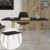 Esstisch ausziehbar in Schwarz 110-140x75 cm aus Holz Esszimmertisch für 4-6 Personen ML-Design
