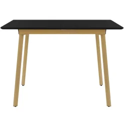 Esstisch ausziehbar in Schwarz 110-140x75 cm aus Holz Esszimmertisch für 4-6 Personen ML-Design