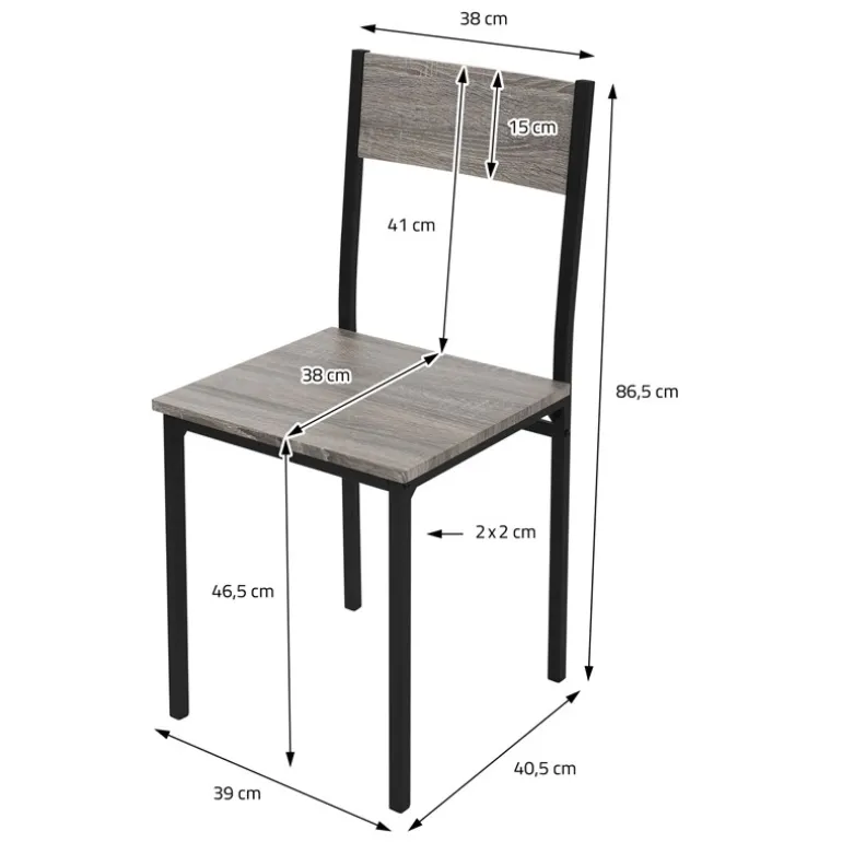 Esszimmergruppe mit Bank 4-Teilig mit Esstisch und Stühlen Eiche Grau Stahlgestell ML-Design