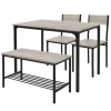 Esszimmergruppe mit Bank 4-Teilig mit Esstisch und Stühlen Sonoma Eiche Stahlgestell ML-Design