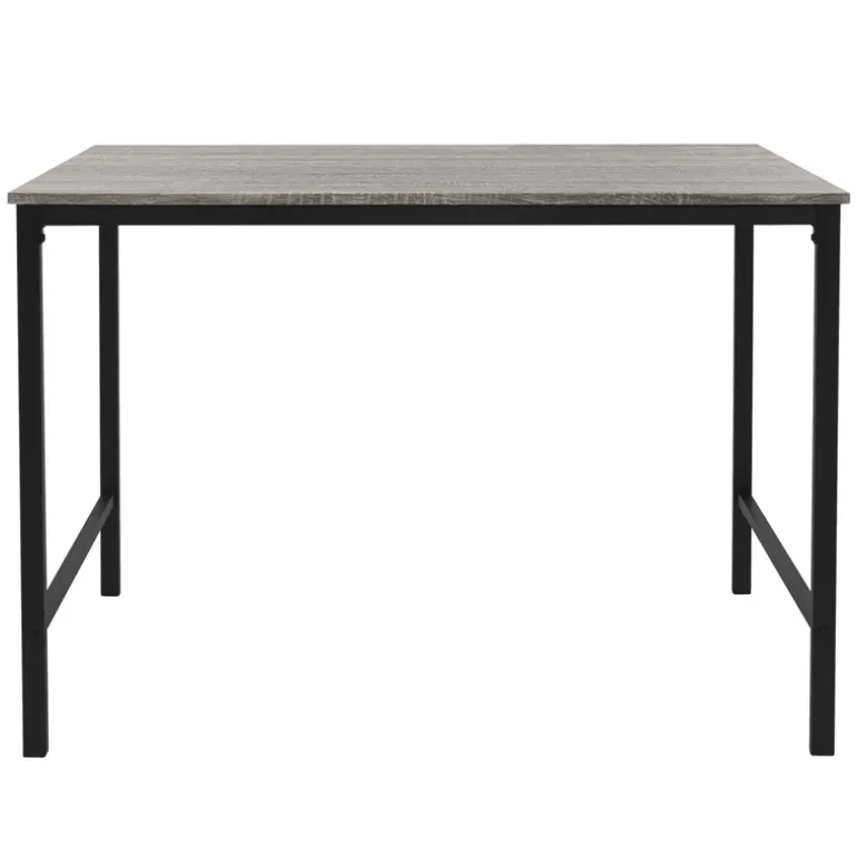 Esszimmergruppe mit 2 Bänken 3-Teilig mit Esstisch Eiche Grau Stahlgestell ML-Design