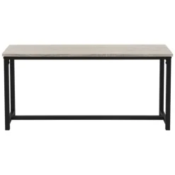 Esszimmergruppe mit 2 Bänken 3-Teilig mit Esstisch Sonoma-Eiche Stahlgestell ML-Design