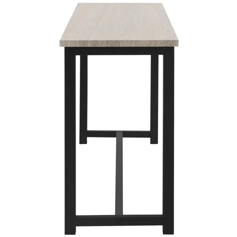 Esszimmergruppe mit 2 Bänken 3-Teilig mit Esstisch Sonoma-Eiche Stahlgestell ML-Design