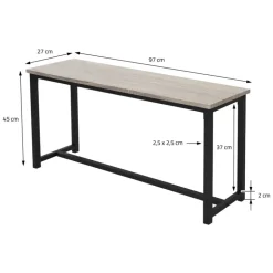 Esszimmergruppe mit 2 Bänken 3-Teilig mit Esstisch Sonoma-Eiche Stahlgestell ML-Design