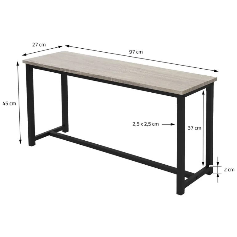 Esszimmergruppe mit 2 Bänken 3-Teilig mit Esstisch Sonoma-Eiche Stahlgestell ML-Design