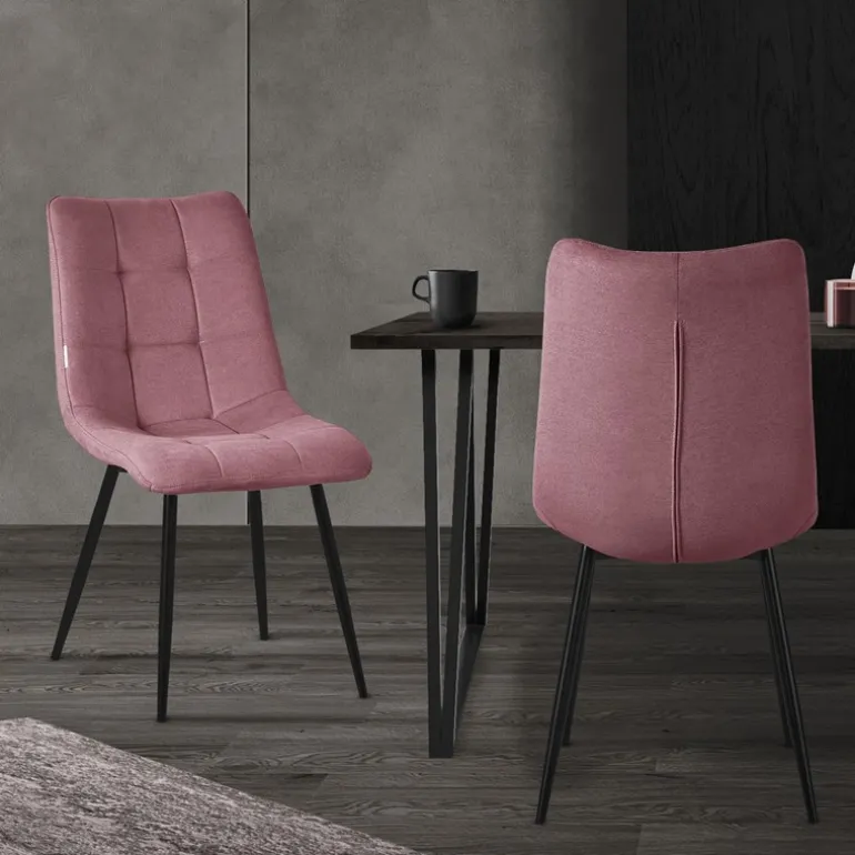Esszimmerstühle 2er Set Altorsa Küchenstuhl mit Polyesterbezug und Stahlbeinen ML-Design