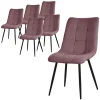 Esszimmerstühle 6er Set Altorsa Küchenstuhl mit Polyesterbezug und Stahlbeinen ML-Design