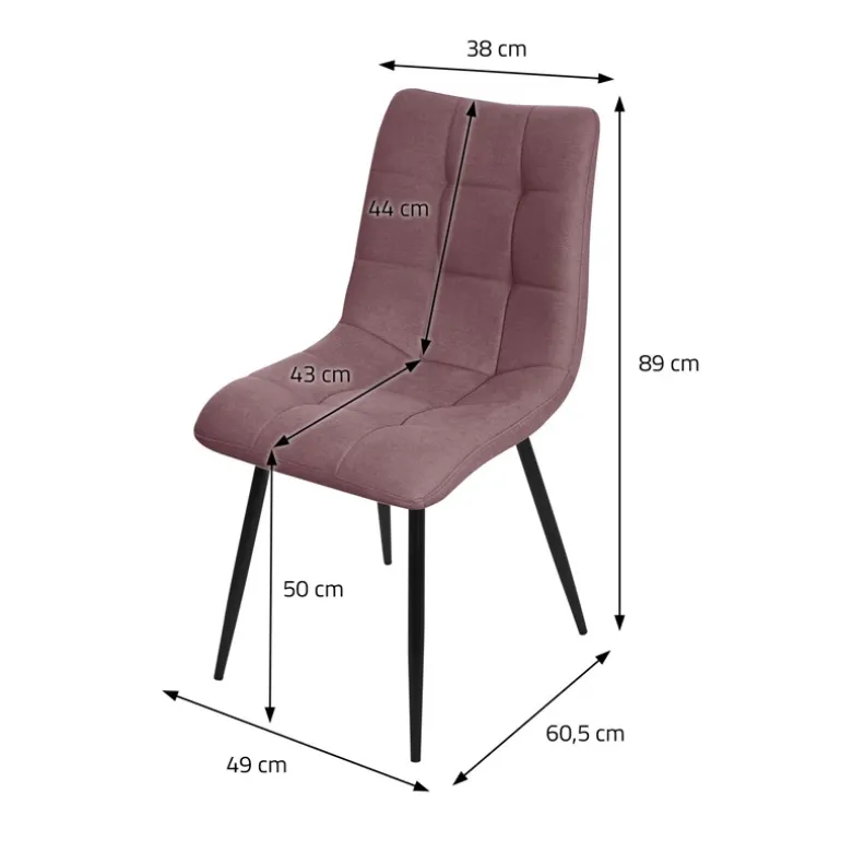 Esszimmerstühle 6er Set Altorsa Küchenstuhl mit Polyesterbezug und Stahlbeinen ML-Design