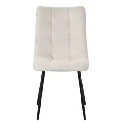 Esszimmerstühle 2er Set Beige Küchenstuhl mit Polyesterbezug und Stahlbeinen ML-Design