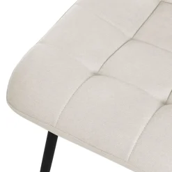 Esszimmerstühle 2er Set Beige Küchenstuhl mit Polyesterbezug und Stahlbeinen ML-Design