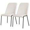 Esszimmerstühle 2er Set Beige mit Rückenlehne, Polsterstühle für Esszimmer & Küche ML-Design