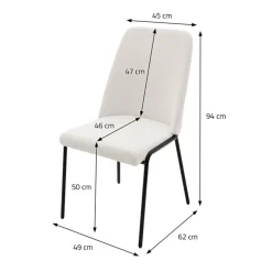 Esszimmerstühle 2er Set Beige mit Rückenlehne, Polsterstühle für Esszimmer & Küche ML-Design