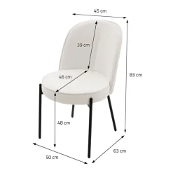 Esszimmerstühle 2er Set Beige mit Rückenlehne, Polsterstühle für Esszimmer & Küche ML-Design