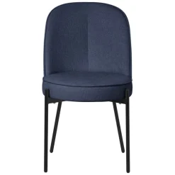 Esszimmerstühle 2er Set Dunkelblau mit Rückenlehne, Polsterstühle für Esszimmer & Küche ML-Design