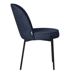 Esszimmerstühle 2er Set Dunkelblau mit Rückenlehne, Polsterstühle für Esszimmer & Küche ML-Design