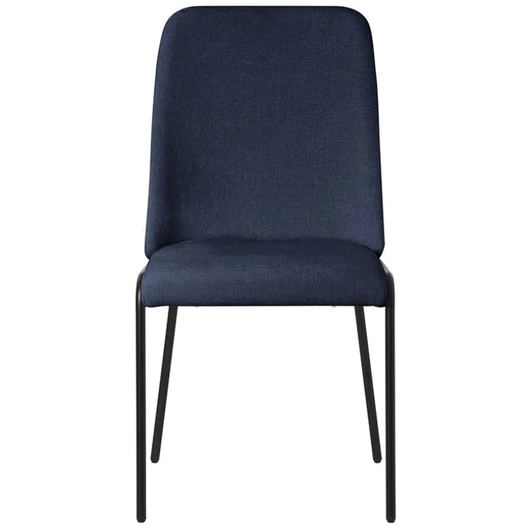 Esszimmerstühle 2er Set Dunkelblau mit Rückenlehne, Polsterstühle für Esszimmer & Küche ML-Design