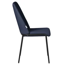Esszimmerstühle 2er Set Dunkelblau mit Rückenlehne, Polsterstühle für Esszimmer & Küche ML-Design