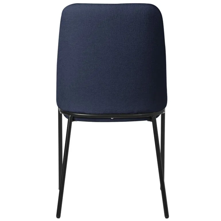 Esszimmerstühle 2er Set Dunkelblau mit Rückenlehne, Polsterstühle für Esszimmer & Küche ML-Design