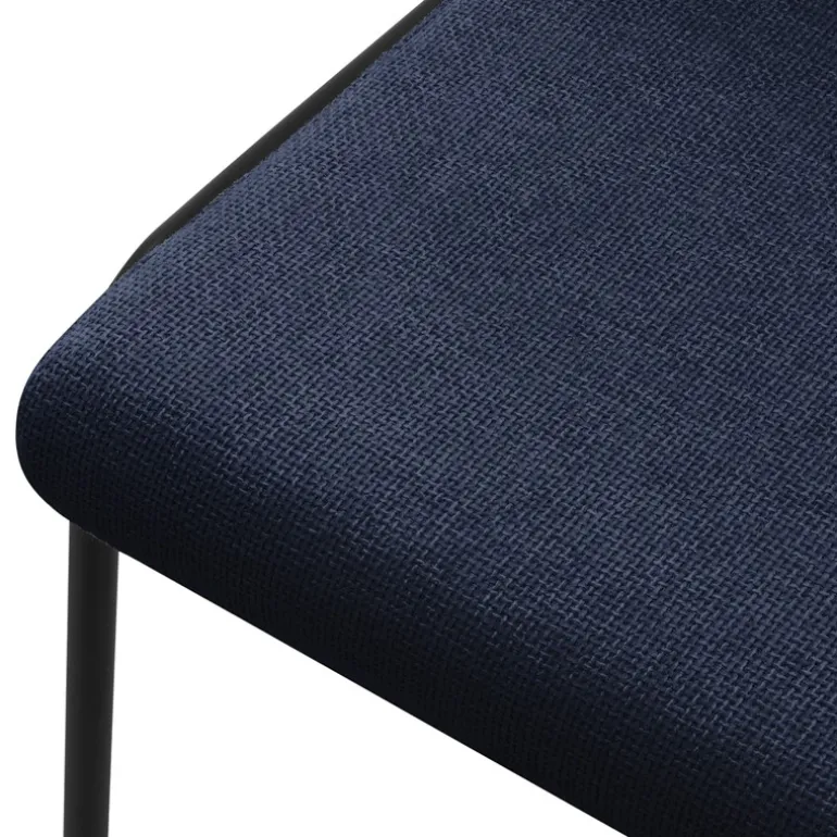 Esszimmerstühle 2er Set Dunkelblau mit Rückenlehne, Polsterstühle für Esszimmer & Küche ML-Design