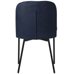 Esszimmerstühle 4er Set Dunkelblau mit Rückenlehne, Polsterstühle für Esszimmer & Küche ML-Design