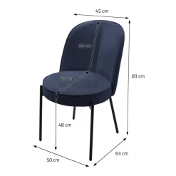 Esszimmerstühle 4er Set Dunkelblau mit Rückenlehne, Polsterstühle für Esszimmer & Küche ML-Design