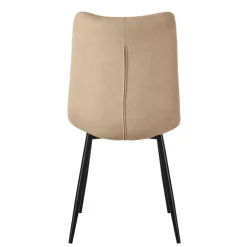 Esszimmerstühle 2er Set Hellbraun Küchenstuhl mit Polyesterbezug und Stahlbeinen ML-Design