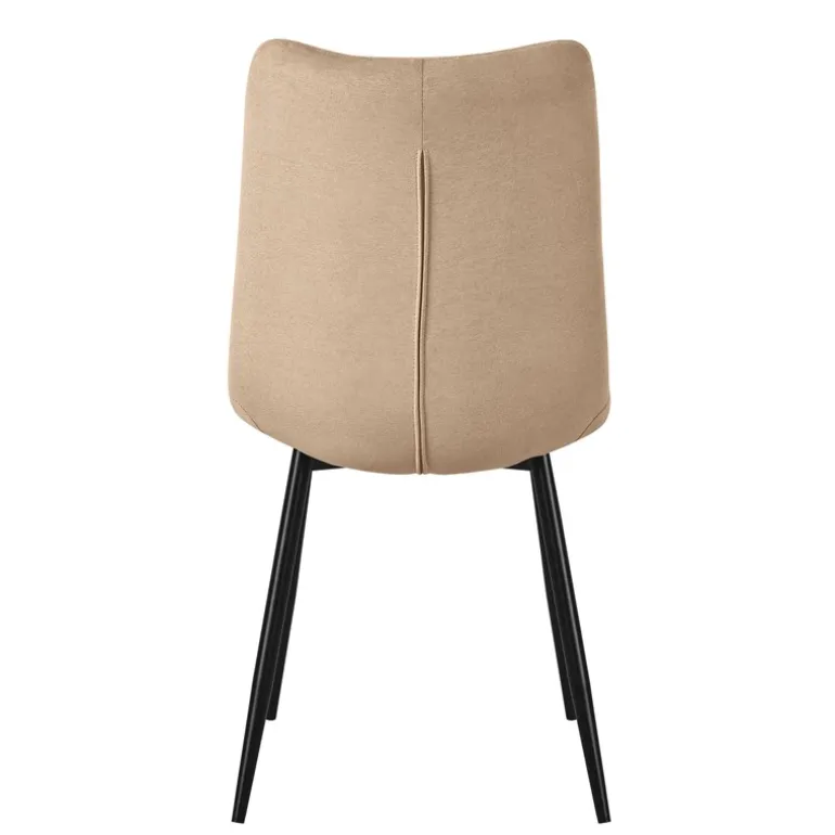 Esszimmerstühle 2er Set Hellbraun Küchenstuhl mit Polyesterbezug und Stahlbeinen ML-Design