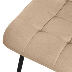 Esszimmerstühle 2er Set Hellbraun Küchenstuhl mit Polyesterbezug und Stahlbeinen ML-Design